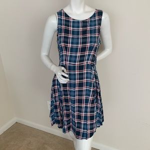 Bebop Red and Blue Plaid Skater Dress